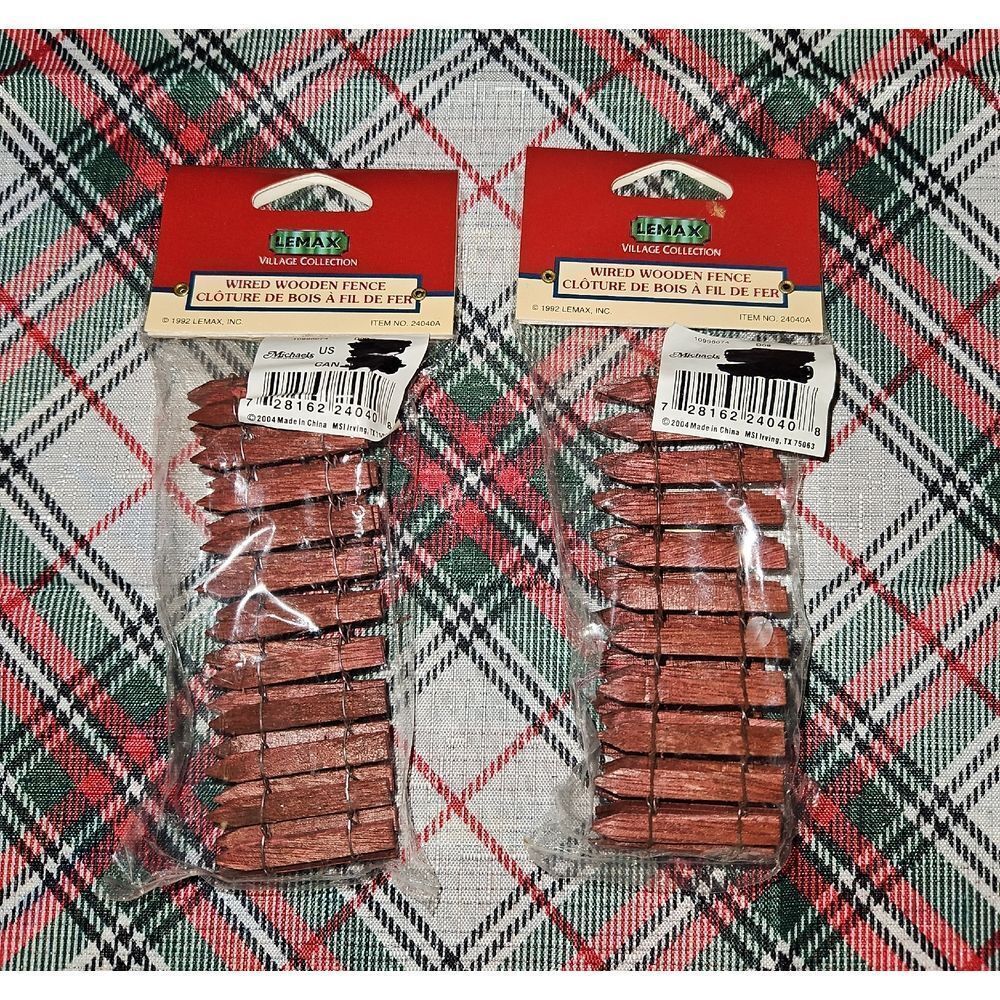 Lemax Rustic Wired Wooden Fence Mini Village Accessories